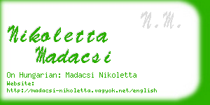 nikoletta madacsi business card